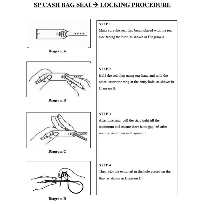 SP Cash Bag Seal with Tear Line